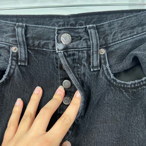 Etica Black Tyler Vintage Straight Jeans Button Fly - Picture 4 of 10